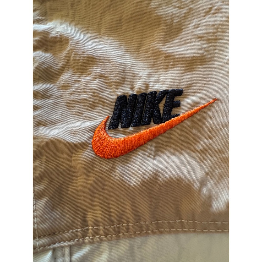 Nike Sportswear Woven High Rise Colorblock Pants Sail Tan Orange Zipper Cuffs - Picture 6 of 10
